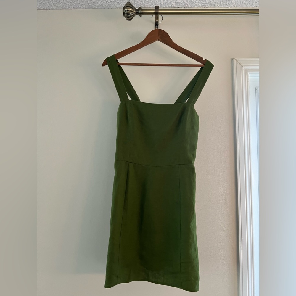 Reformation green linen dress size 10